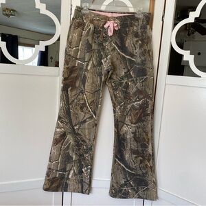 Realtree Women’s Camouflage Pink Band/Drawstring Sweatpants/Joggers Size Medium